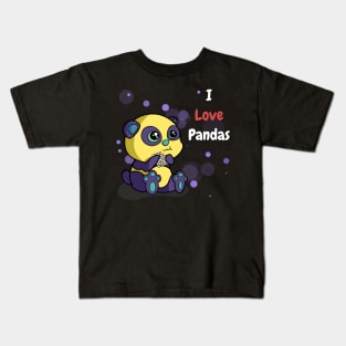 I Love Pandas | Python Dusk White Kids T-Shirt